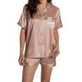 thumbnail image 1 of Women's DIY Anniversary Print Pajama Set - Short Sleeve Button Top & Shorts, Polyester, Romantic Gift Idea, 1 of 4