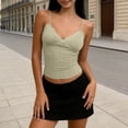 thumbnail image 2 of WAYUTE Tank Tops for Women Fashion Sleeveless Camisole with Removable Pads Thin Layering Spaghetti Strap Tank Top for Casual Wear, 2 of 4