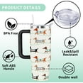 thumbnail image 2 of Dachshund Tumbler 30 Oz Gifts For Women with Handle and Lid Straws Dog Stainless Steel Cup Insulated Travel Coffee Mug Home Office, 2 of 6