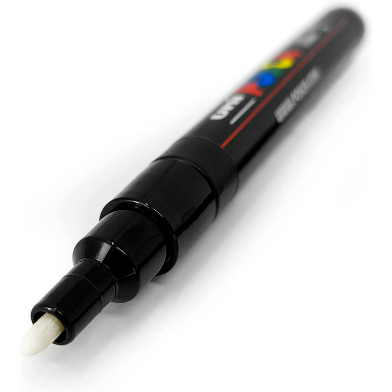 POSCA Black & White - Fine to Medium Set of 8 Pens (PC-5M, PC-3M, PC-1M, PC- 1MR) 