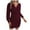 Wine, variant on Kaemgyyd Women's Crochet Knitted Sweater Dress Long Sleeve V Neck Pencil Mini Dress Basic Bodycon Trendy Fall Winter Outfit