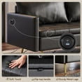 thumbnail image 4 of LAZZO 60" Loveseat Sofa with Hidden Storage, Leather Upholstered Couch with USB Charging Ports for Living Room, Black, 4 of 8