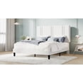 thumbnail image 2 of Amolife Queen Bed Frame, Platform Bed with Upholstered Velvet Adjustable Headboard, Wooden Slats, Easy Assembly, White, 2 of 9