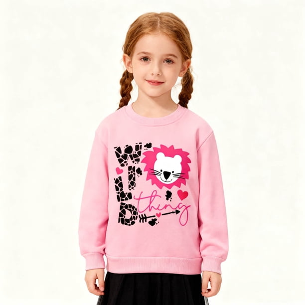 Blusas y camisas de cuello redondo y manga larga Zhongda Top de terciopelo de manga larga con cuello redondo estampado para niños Sudadera con capucha casual y cómoda para niños Sudadera con capucha B