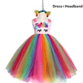 thumbnail image 3 of Vestido de tutú de unicornio arcoíris para niñas, vestido largo con flores para fiesta de cumpleaños de niñas, vestidos de princesa, disfraz de unicornio de Halloween para niñas, 3 of 5