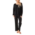 thumbnail image 1 of xiaxaixu Women's 2 Piece Lounge Set Pajama Set Long Sleeve Button Knit Tops Drawstring Pants Sleepwear Sets, 1 of 9