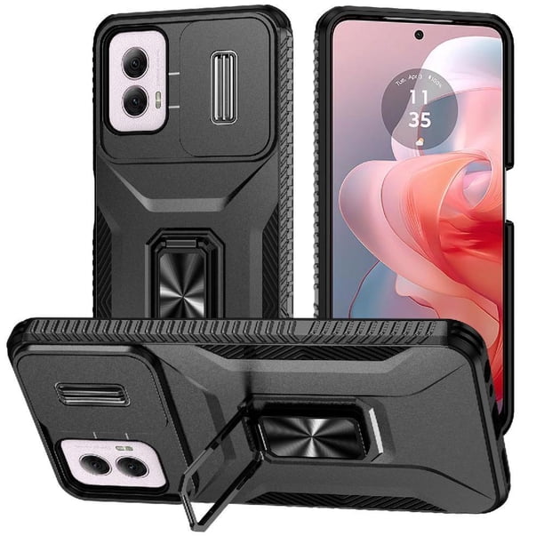 Funda para GANGXUN Motorola Moto G Power 2024 - Soporte metálico, Función magnética, Negro