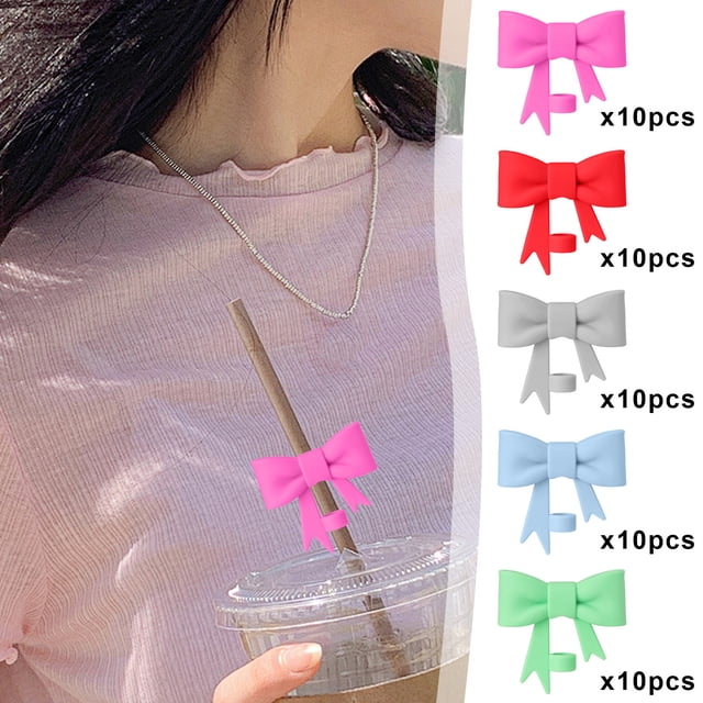 Vaidha Straw Cup 10mm Color Bow Straw Cap Straw Cup Decorative Baffle Cap Straw Cap