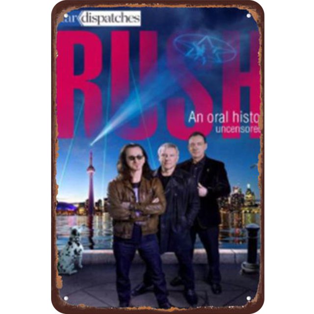 Placa Metal Vintage Rush Band Pintura Hierro Rectangular Del Pared 20x30cm