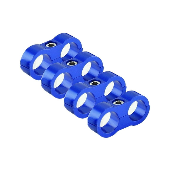 keepw 4Pcs Hose Separator Clamp Fitting 4AN 8AN 10AN 12AN Fuel Hose Separator Clamp Bracket Adapter For Fuel Hose Line。 blue AN6