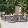 thumbnail image 1 of vidaXL 11 Piece Garden Dining Set with Cushions Grey, 1 of 1