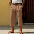 thumbnail image 2 of Men'S Cropped Pants Straight Leg Casual Trousers Multi Color Lightweight Summer Outdoor Beach Vacation Daily Bottoms, 2 of 4