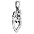 thumbnail image 2 of 1 inch Sterling Silver Teddy Bear on Open Heart Pendant for Women Diamond-Cut Oxidized finish NO Chain, 2 of 3
