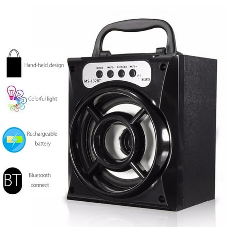 LED Outdoor Wireless HIFI Stereo DJ Party Dual-Speaker Amplify MP3 Radio AUX/TF/U-disk Portable Multimedia Mobile Loudspeaker Spearkphone Subwoofer Sound Box + (Best Hifi Subwoofer For Music)