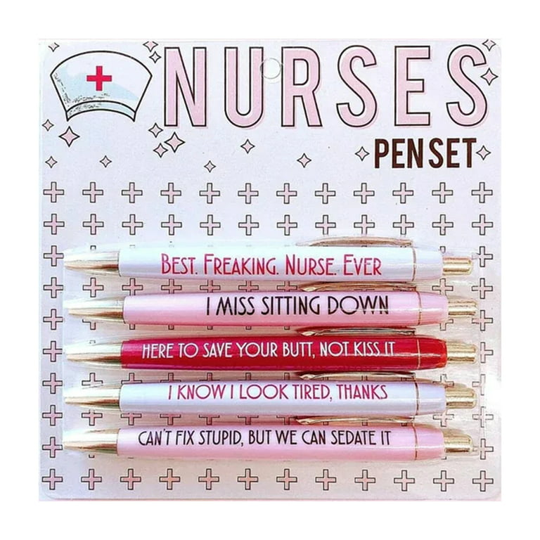 5pcs Fun Nurse Pens Ballpoin Set Swear Word Daily Pen Dirty Cuss