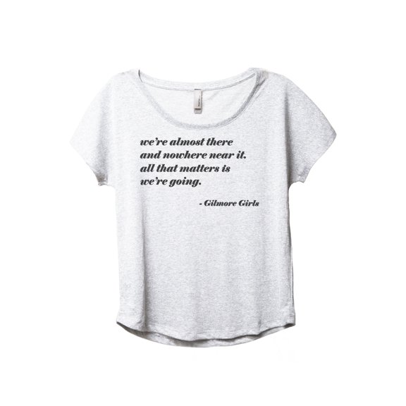 We're Almost There Women's Fashion Slouchy Dolman T-Shirt Tee Heather White 3X-Large