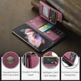 thumbnail image 6 of for Samsung Galaxy Z Fold 3 Premium PU Leather Back Case, Multiple Card Slots Design, Double Magnetic Clasp Study Kickstand RFID Blocking Classic Phone Cover for Samsung Galaxy Z Fold 3, Winered, 6 of 8