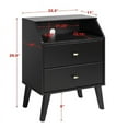 thumbnail image 4 of Home Square 3-Piece Set with 2 Modern Nightstands with Cubby Tall 6-Drawer Chest, 4 of 13