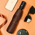 thumbnail image 3 of 1 PACK Travel Umbrella Windproof 8 RIBS Auto Open & Close Collapsible Folding Small Compact Umbrella for Rain Purple, 3 of 5
