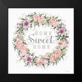 thumbnail image 2 of Jacobs, Cindy 12x12 Black Modern Framed Museum Art Print Titled - Home Sweet Home Floral Wreath, 2 of 5