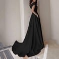 thumbnail image 4 of Cameland Robe Formelle Longue Sexy Mode Slim Soirée Col en V Couleur Unie, 4 of 7