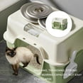 thumbnail image 2 of Plastic Litter Box Cats Rabbits Odor Control Not Smooth Surfaces Enclosed Litter Container Pans, 2 of 8