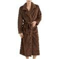 thumbnail image 7 of hotojiny Womens Fleece Robes Warm Plush Flannel Bathrobe Lapel Long Sleeve Cozy Sleepwear Long Housecoat with Pockets, 7 of 7