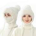 thumbnail image 1 of RKSTN Knitted Hat, Bib, One-Piece Pullover, White, 1 of 8
