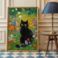 thumbnail image 2 of Gustav Klimt Wall Art, Gustav Klimt Garden Cat Print, Klimt Flowers Cat Poster, Gustav Klimt Poster, Black Cat Art, Floral Print, Funny Cat Print, Funny Gift, Home Decor Poster, 2 of 7
