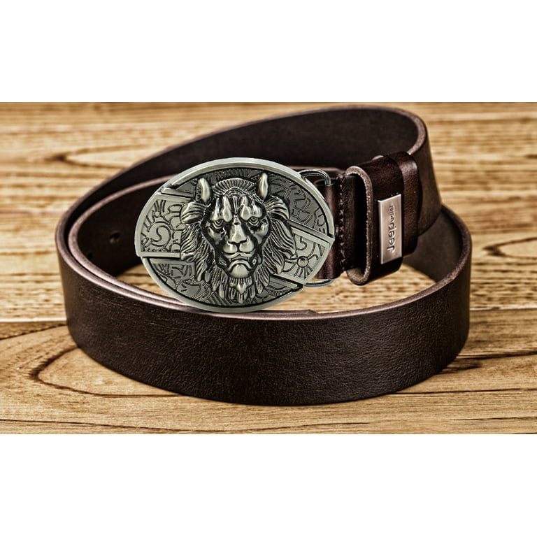 MONOJOY Lion Mens Belt Buckle Cowboy Belt Buckles Men Don'T Tread