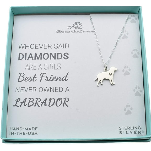 Labrador Retriever Charm Necklace in Sterling Silver. Labrador Charm. Labrador Necklace. 18 Cable Chain.