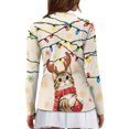 thumbnail image 2 of Yuyamidu Cute Cat Women's Tennis Golf Shirt Colorful Lights Long Sleeve Zip Up Athletic Shirts Christmas Golf Tops T-Shirt for Women Size L, 2 of 8