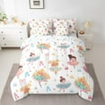 thumbnail image 2 of Manfei Cartoon Princess 7 Pieces Bedding Comforter Set,Ballet Girl Full Bedding Set Lightweight,Dance Theme Fitted Sheet Flat Sheet,Breathable Kawaii Room Decor,Reversible, 2 of 7