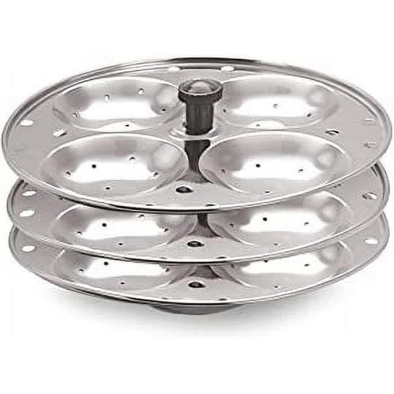 SynSpiritStore Stainless steel Idli stand/Idli maker 4x3 plates (12 Idli)