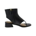 thumbnail image 2 of Franco Sarto Womens Skye Zip Open Toe Cutaway Sandal Black Leather 7M, 2 of 3