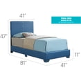 thumbnail image 2 of Glory Furniture Aaron G1835-TB-UP Blue Twin Bed, 2 of 3