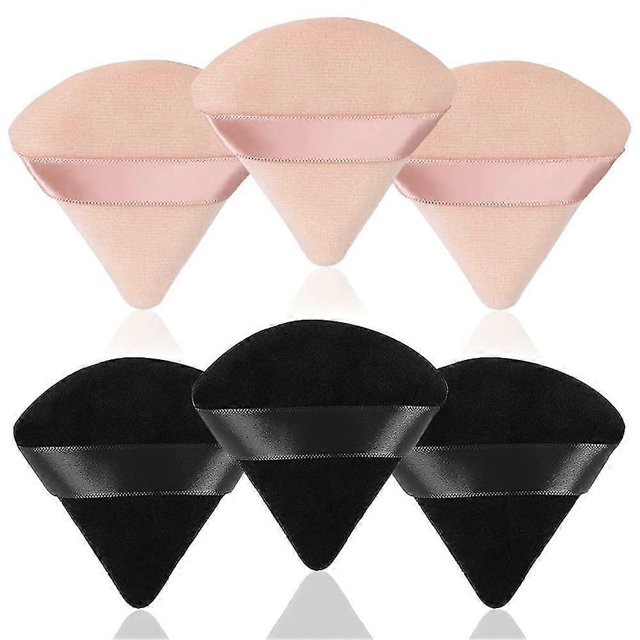 6 Triangle Powder Puff,makeup Puff For Face Powder,velour Triangle Sponges For Banmo