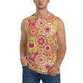 thumbnail image 2 of Goofa Yellow Flowers Printed Men's Sleeveless T-Shirt - Athletic Gym Workout Tank Top for Men - Moisture-Wicking, UPF 30+ Quick-Dry Muscle Tee-Large, 2 of 8