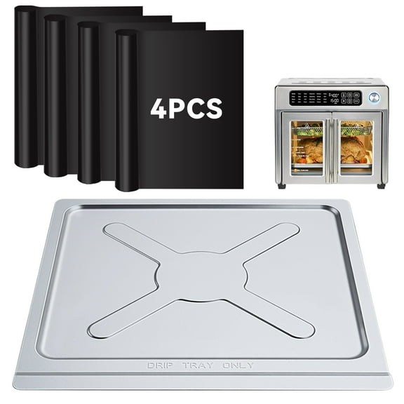 Crumb Tray Replacement Compatible with Emeril Lagasse 26 Qt Extra Large French Door Air Fryer, Crumb Tray with 4 Pcs Oven Liners Accessories for Emeril Lagasse 26 Qt Air Fryer