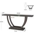 thumbnail image 2 of Tribesigns 63" Skinny Console Table with Geometric Base, Farmhouse Sofa Table Narrow Long, Thickened Behind Couch Table with Shelves for Living Room Foyer Corridor (Brown), 2 of 8