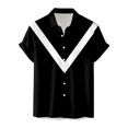thumbnail image 4 of Camisas s Para Hombre Hombres manga corta primavera verano casual impreso camisas top blusa camisas (Black, XXL), 4 of 5