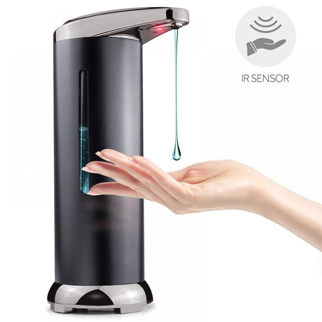 Stainless Steel Automatic Soap Dispenser Infrared Sensor Touchless Soap Dispenser with Waterproof Base for Restaurant Kitchen Bathroom Hotel - 250ML