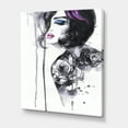 thumbnail image 3 of Designart ' Monochrome Female Portrait With Colorful Makeup ' Modern Canvas Wall Art Print, 3 of 4