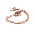 thumbnail image 3 of 925 Sterling Silver Platinum Plated Rose Gold Plated Arrow Women Valentines Day Gifts Ring, 3 of 4