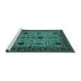 thumbnail image 2 of Ahgly Company Machine Washable Indoor Rectangle Oriental Turquoise Blue Traditional Area Rugs, 5' x 8', 2 of 4