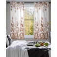 thumbnail image 3 of Brown Red Eucalyptus Leaves Sheer Curtains 45 Inch Length 2 Panels Set for Living Room/Bedroom, Watercolor Spring Summer Botanical Kitchen Curtains Grommet Curtains Window Treatments 42"x45"x2, 3 of 7