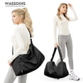 thumbnail image 3 of Bolsa deportiva Wassdins Small con compartimento para zapatos para mujer, color negro, 3 of 6