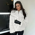 thumbnail image 5 of Faux Fur Coat Women Warm Fluffy Short Faux Fur Jacket Long Sleeve Lapel Open Front Outwear, 5 of 6