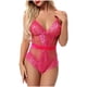 thumbnail image 1 of Body de lencería de encaje para mujer Pijama de mono corto con cuello en V de encaje Babydoll Fridja nalpqowj38183, 1 of 6