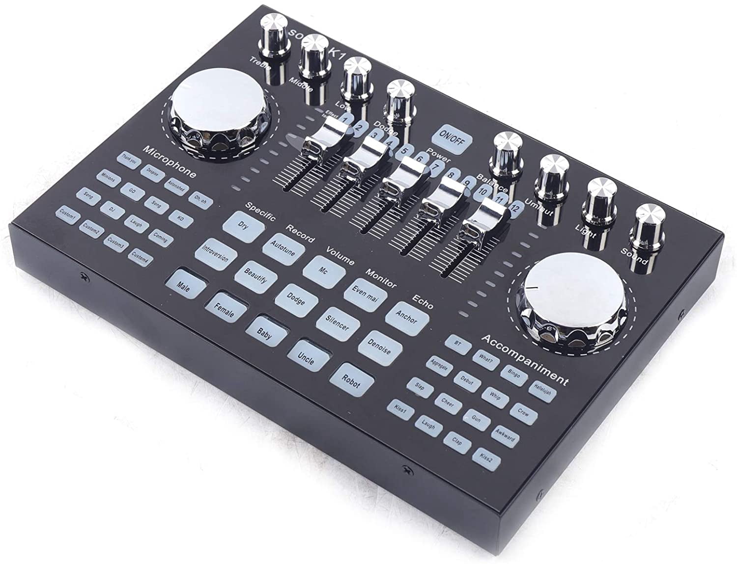 MONIPA Live Sound Card Mixing Console Pro Digital Audio Mixer for PC Phone Network Live with DSP Digital Audio CPU Effector